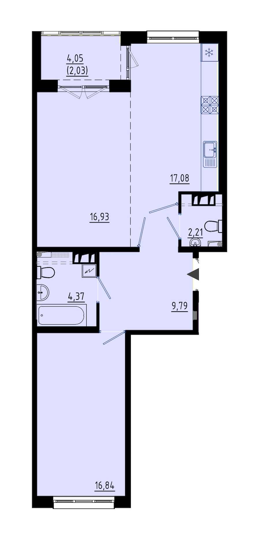 Однокомнатная квартира в : площадь 67.5 м2 , этаж: 3 – купить в Санкт-Петербурге